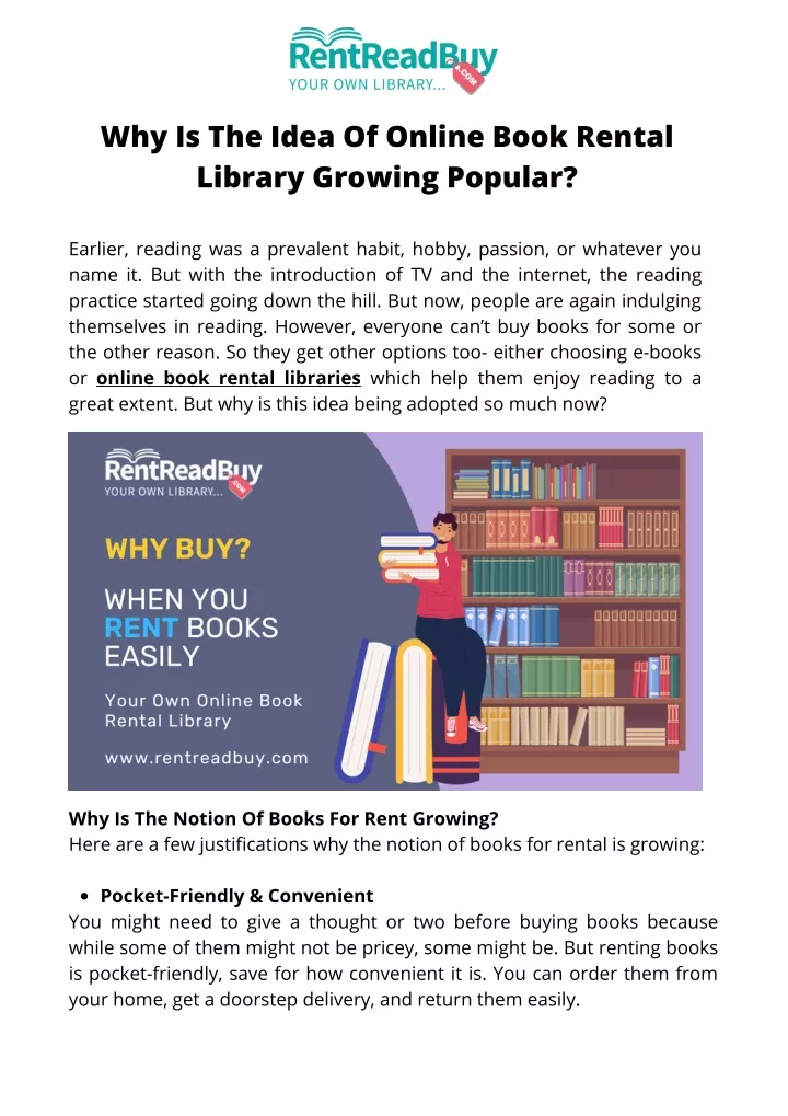 why is the idea of online book rental library