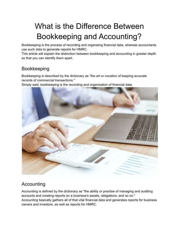 what is the difference between bookkeeping