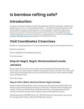 is bamboo rafting safe