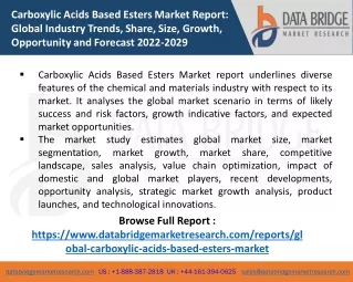 carboxylic acids based esters market report