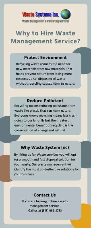 Why to Hire Waste Management Service