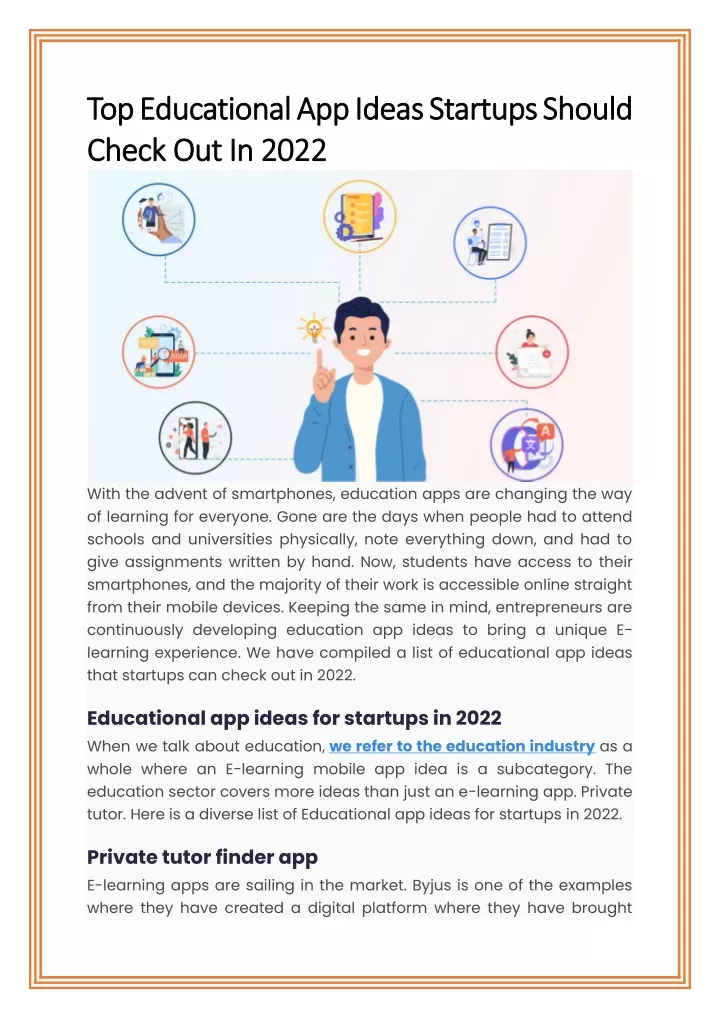 top educational app ideas startups should