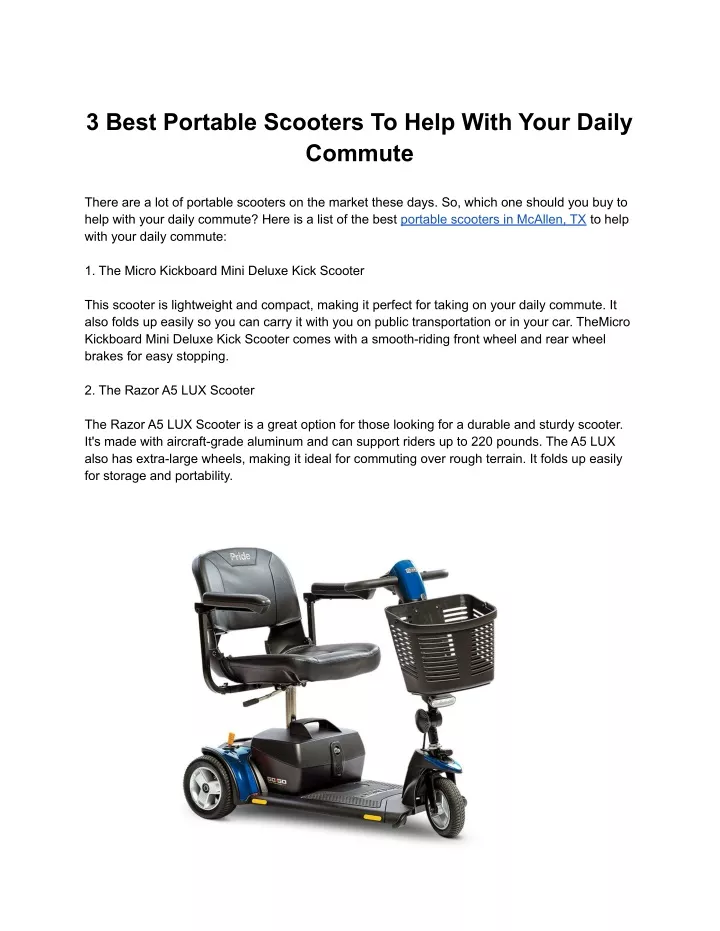 3 best portable scooters to help with your daily