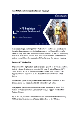 how nfts revolutionizes the fashion industry