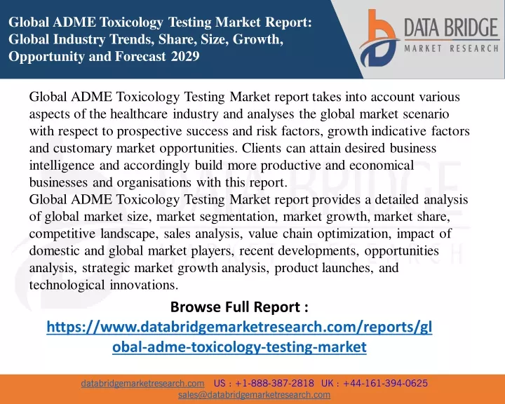 global adme toxicology testing market report