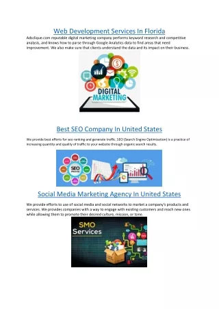 web development services in florida adsclique