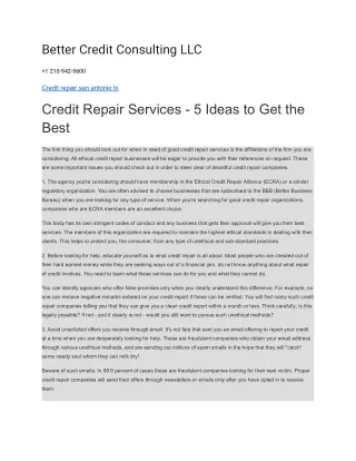 better credit consulting llc
