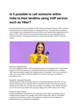 Is it possible to call someone within India to their landline using VoIP service such as Viber