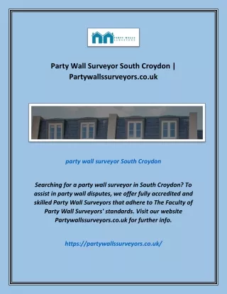 Party Wall Surveyor South Croydon | Partywallssurveyors.co.uk