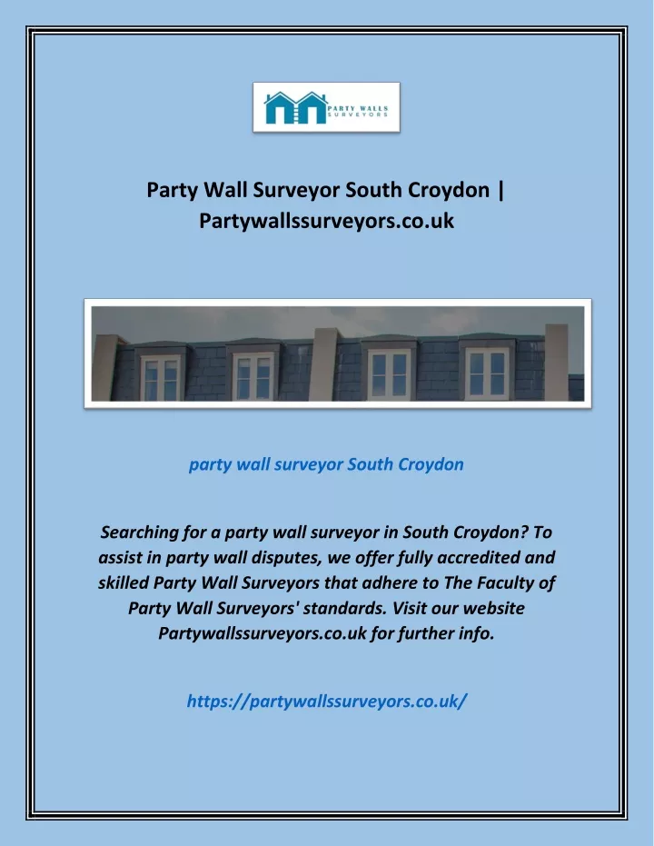 party wall surveyor south croydon