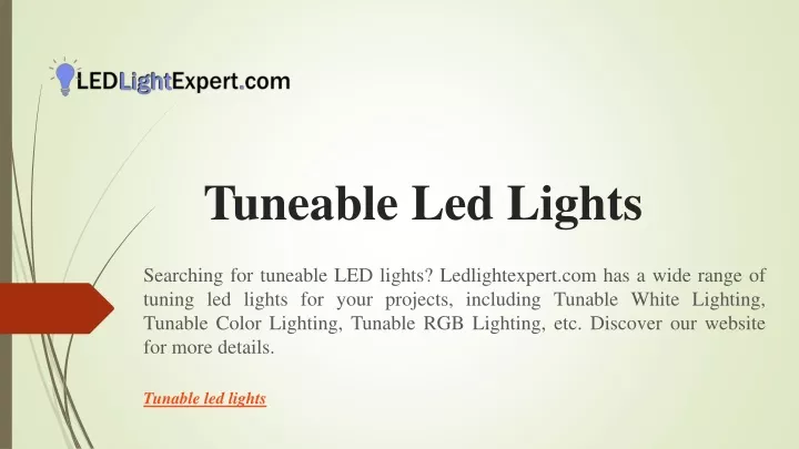 tuneable led lights