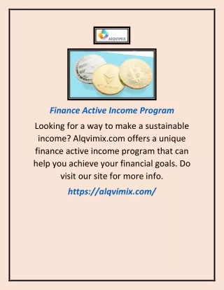 finance active income program