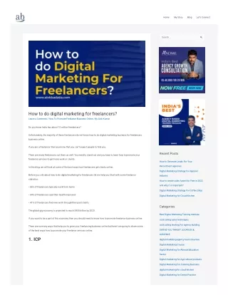 How to do digital marketing for freelancers?