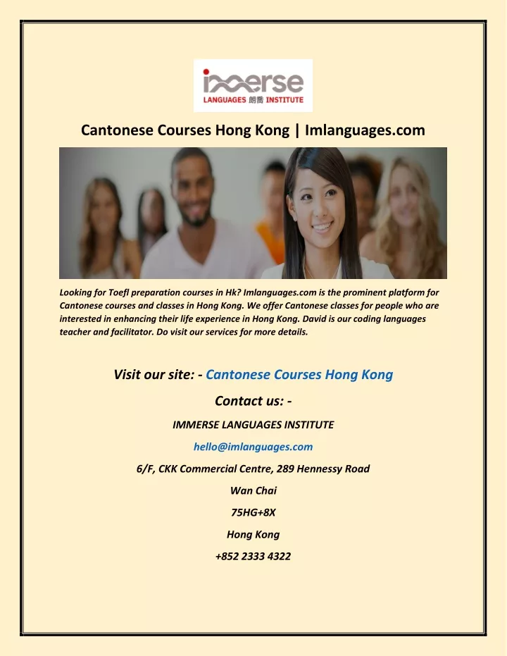 cantonese courses hong kong imlanguages com