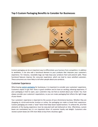 top 5 custom packaging benefits to consider