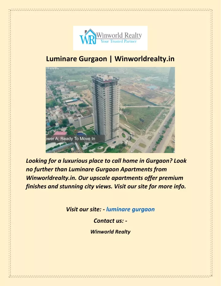 luminare gurgaon winworldrealty in