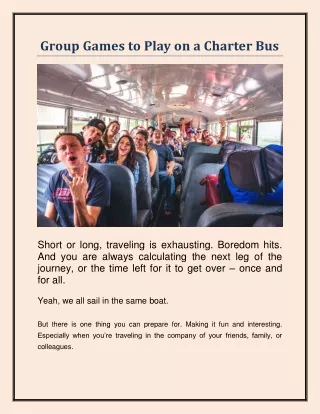 Group Games to Play on a Charter Bus