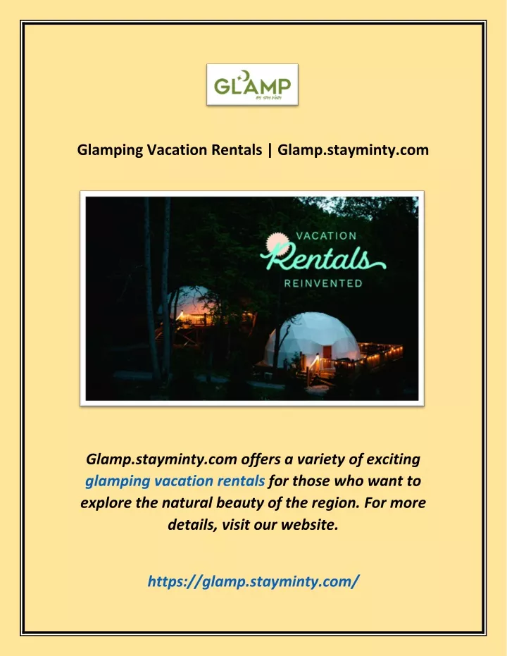 glamping vacation rentals glamp stayminty com
