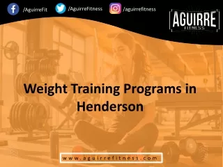 Weight Training Programs in Henderson