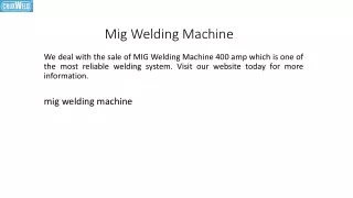 mig welding machine