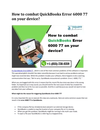 how to combat quickbooks error 6000 77 on your
