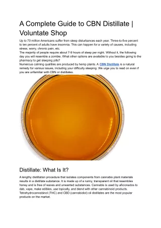 a complete guide to cbn distillate voluntate shop
