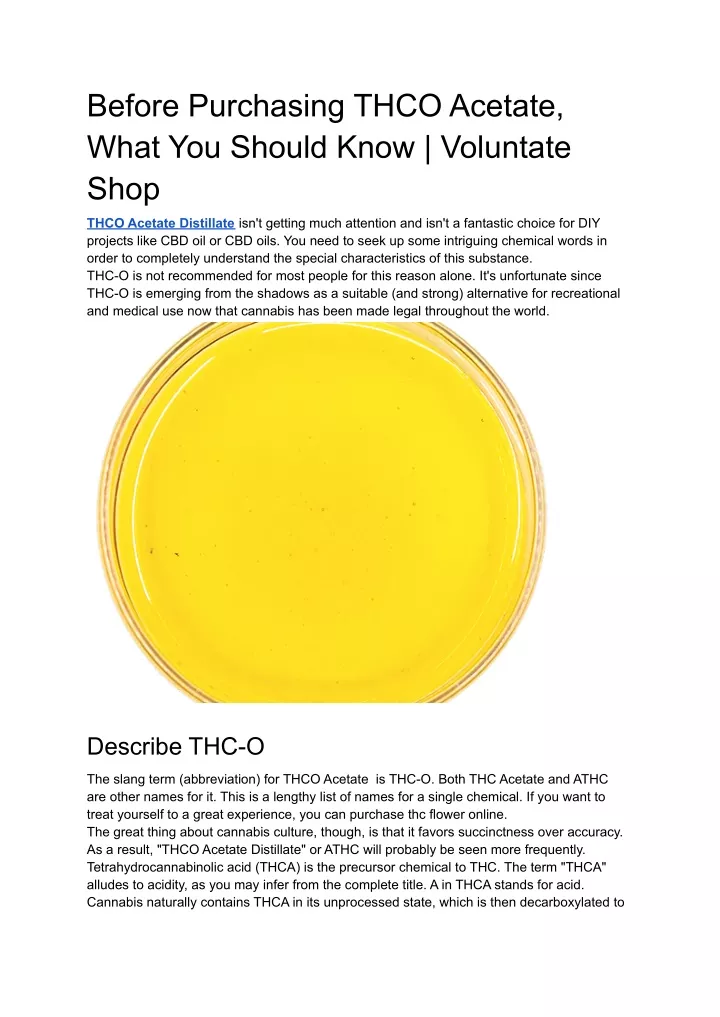 before purchasing thco acetate what you should