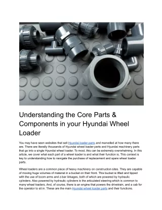 Understanding the Core Parts & Components in your Hyundai Wheel Loader