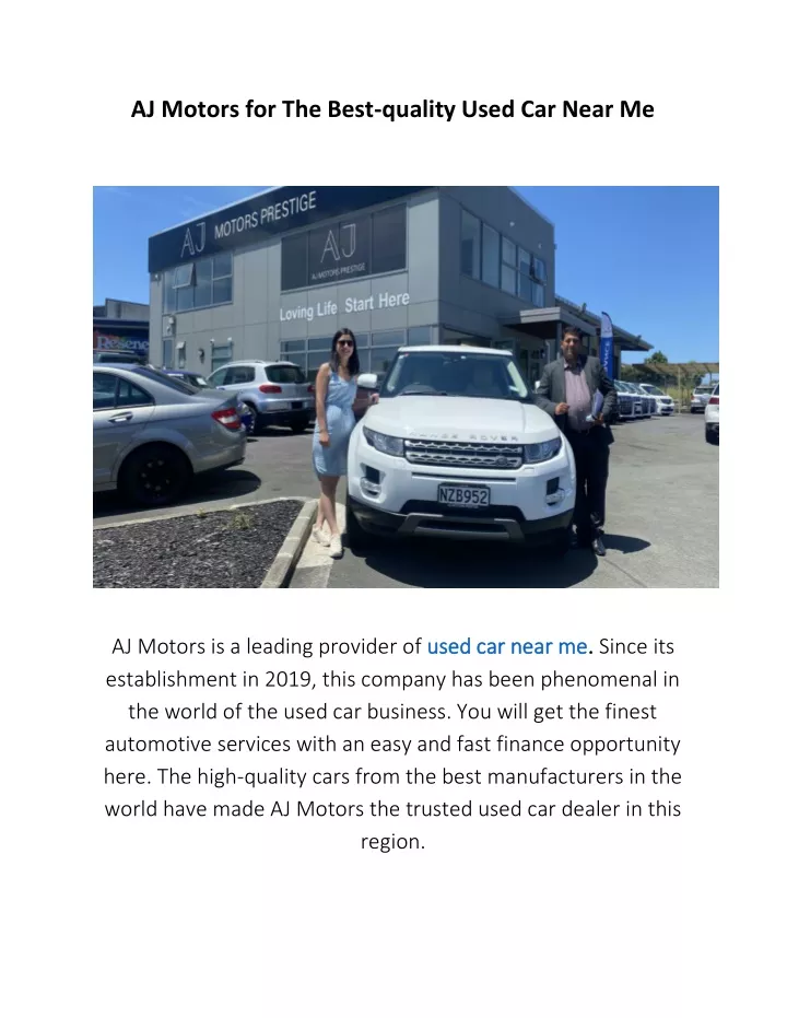 aj motors for the best quality used car near me