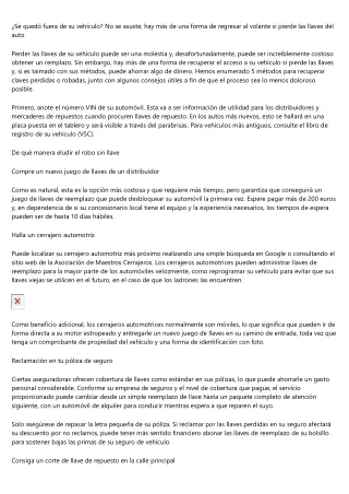 Qué hacer si he extraviado las llaves de mi vehículo ?