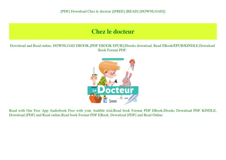 PPT PDF Download Chez Le Docteur FREE READ DOWNLOAD PowerPoint Presentation ID
