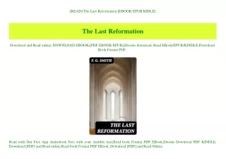 [READ] The Last Reformation [EBOOK EPUB KIDLE]