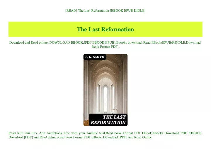 read the last reformation ebook epub kidle