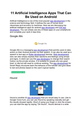 11 artificial intelligence apps that can be used