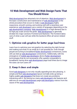 10 web development and web design facts that