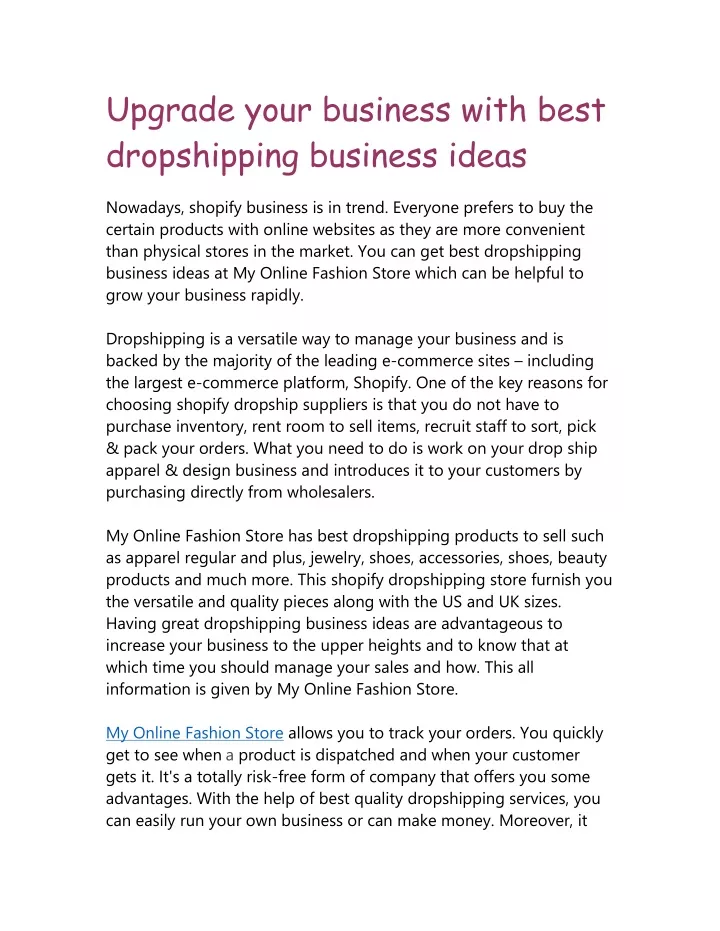 upgrade your business with best dropshipping