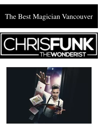 The Best Magician Vancouver