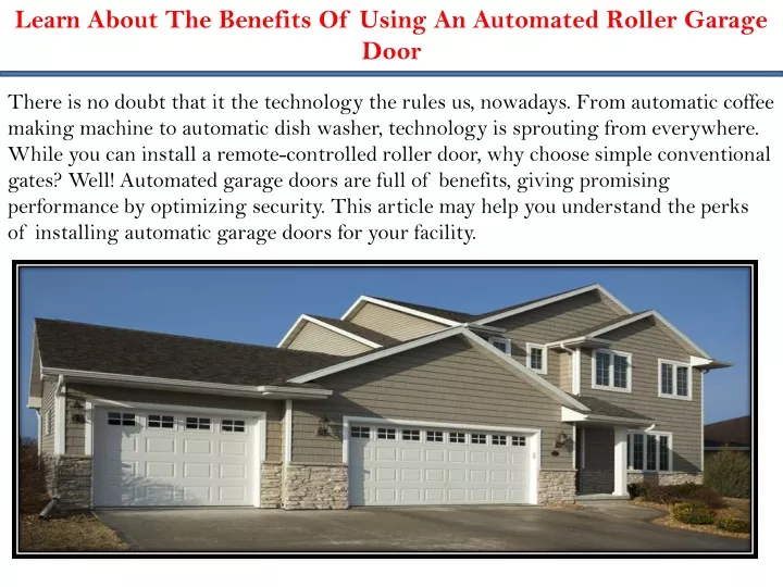 learn about the benefits of using an automated