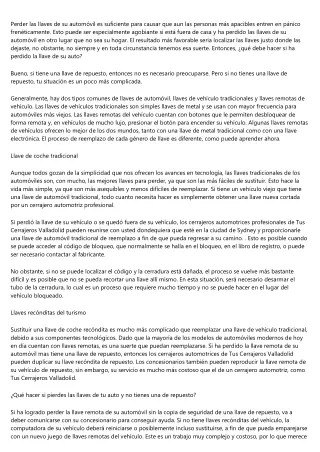 ¿Qué hacer si he perdido las llaves de mi turismo y no tengo otras de repuesto?