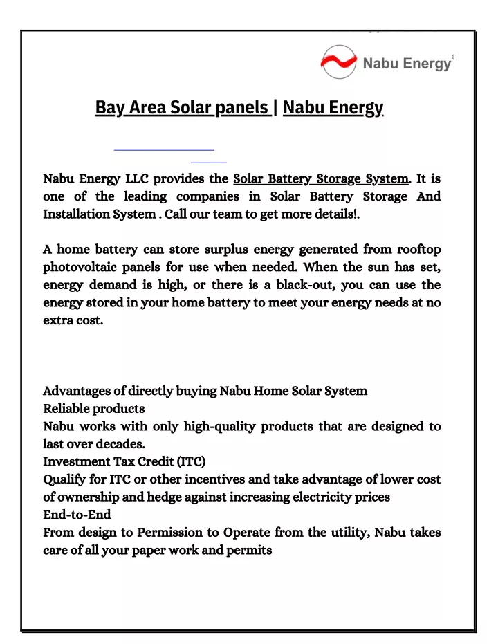bay area solar panels nabu energy