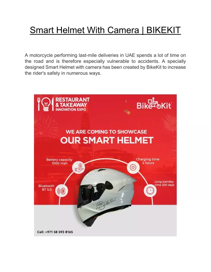 smart helmet with camera bikekit