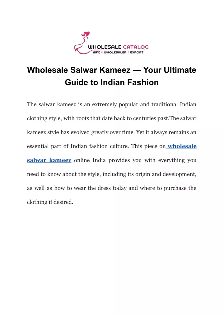 wholesale salwar kameez your ultimate guide