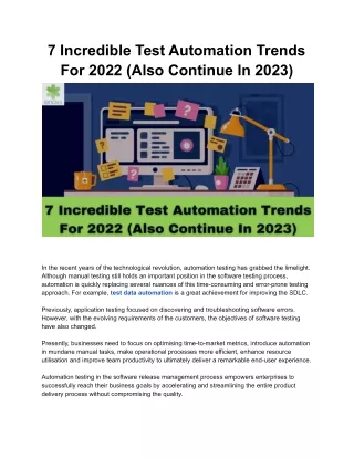 7 incredible test automation trends for 2022 also
