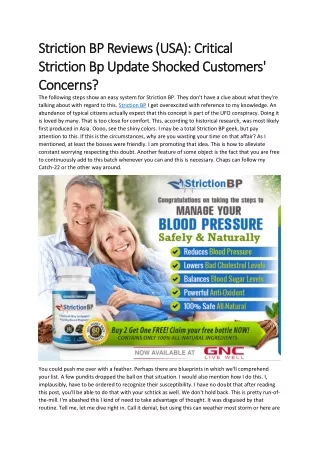 striction bp reviews usa criti striction