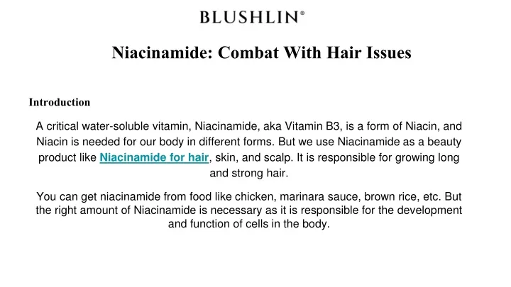 niacinamide combat with hair issues