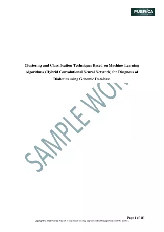 clustering and classification techniques based
