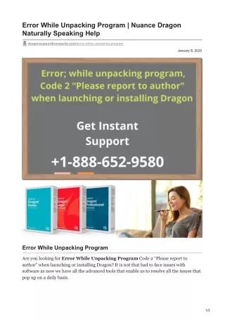 Error While Unpacking Program  Nuance Dragon Naturally Speaking Help