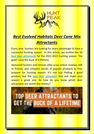 best evolved habitats deer cane mix attractants