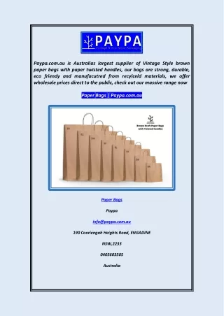Paper Bags  Paypa.com.au
