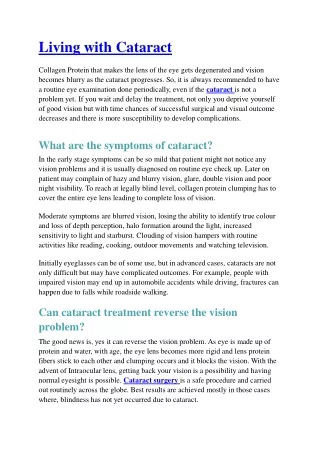 Living with Cataract